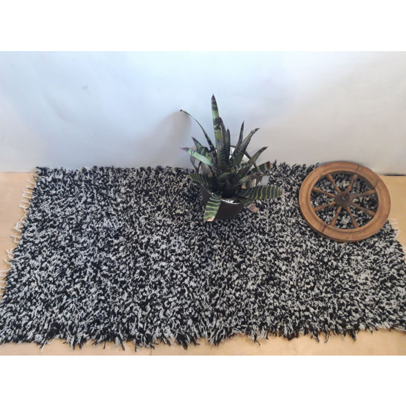 Spurains vilnas paklājs, melns/balts 80x165cm